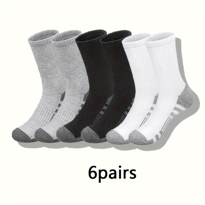 TEMU 6/ 10/ 20/ 30 Pairs Solid Color Breathable Sweat Absorption Deodorant Casual Daily Outdoor Exercise Fitness Mid-calf Socks
