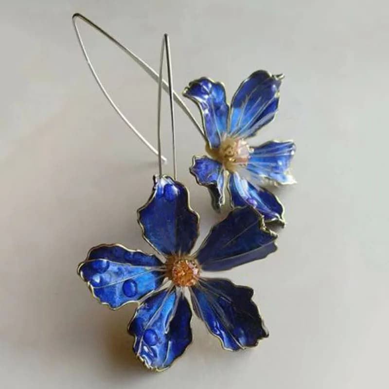 TEMU A Pair Of Retro - Style Floral - Shaped Drop Hook Earrings Jewelry: Gift