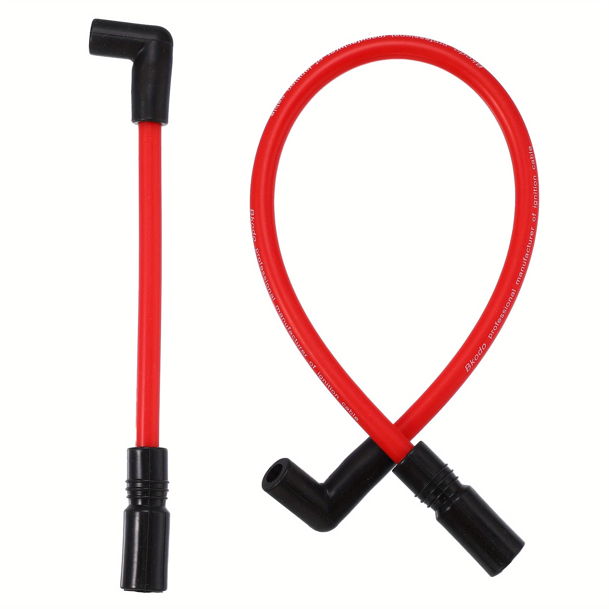 TEMU X Autohaux 2pcs 10.4mm 10mm Spark Plug Wire Kit For Davidson Fxd 2000-2017 For -davidson Softail 1999-2017 Spark Plug Wires Motorcycle -409rd Red Rubber