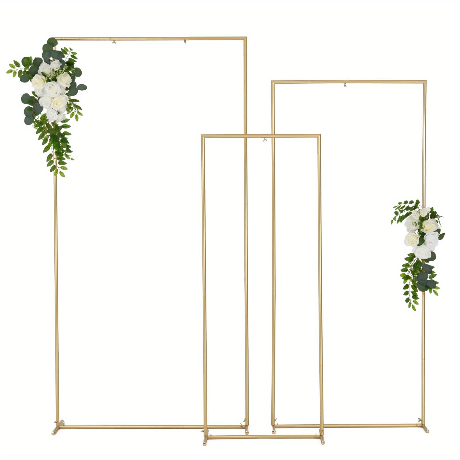TEMU Set Of Wedding Arch Backdrop Stand, Balloon Arch Stand, Metal Arch Backdrop For Birthday Party Wedding Ceremony Graduation Anniversary Golden