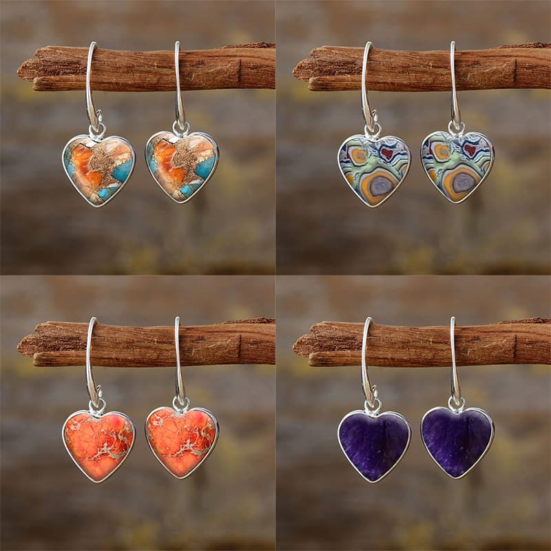 TEMU 4 Pairs/set Of Fashionable Retro Bohemian Resin Colored Pattern Pendants, Earrings, Jewelry, Birthday Parties, Anniversary Gifts, Jewelry Additions