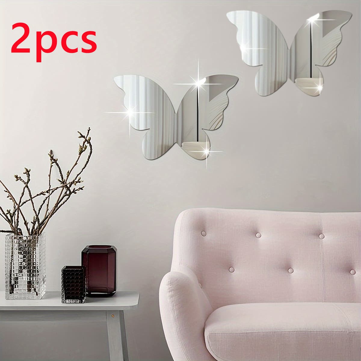 TEMU Acrylic Mirror Sticker - Irregular Acrylic Mirrors For Living Room, Office, Locker, Vanity, Bedroom, Aesthetic Room Wall Decor Mirror, Non Glass