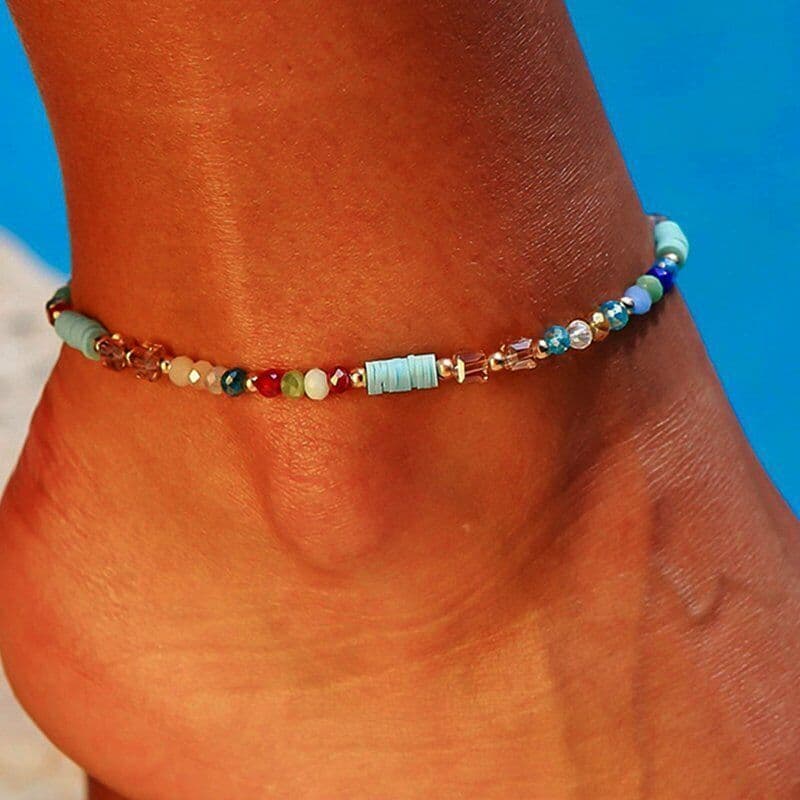 TEMU Boho Handmade Crystal Bead Anklet Bracelet Foot Chain Beach Anklet Women Jewelry - Fashionable, Exquisite, Versatile Party, Holiday, Anklet, Jewelry Gifts