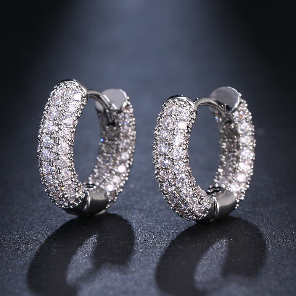 TEMU Men' Earrings, Men's Fashion Synthetic Synthetic Zircon Earrings, Unisex Nightclub Party Earrings, Exquisite Jewelry