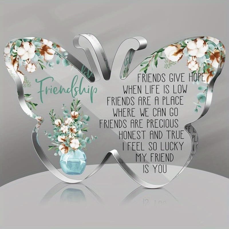TEMU Gift For Friend Friendship Gifts For Women Friend Friendship Birthday Gifts For Women Cheer Up Gift Acrylic Heart Paperweight For Home Office Table Shelf ()