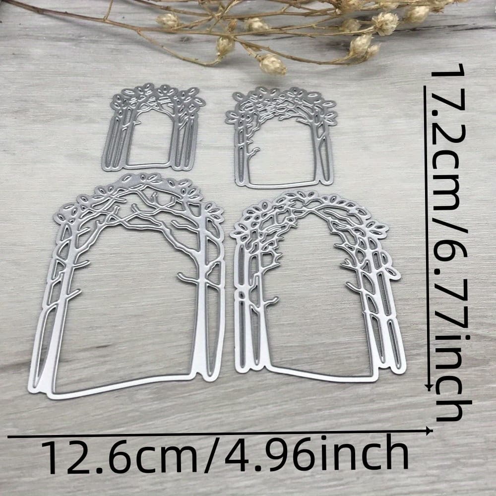 TEMU 1pc Metal Cutting Die For Forest Decorations, Suitable For Scrapbooking And Paper Crafts, Featuring A Blade Punch And Stencils