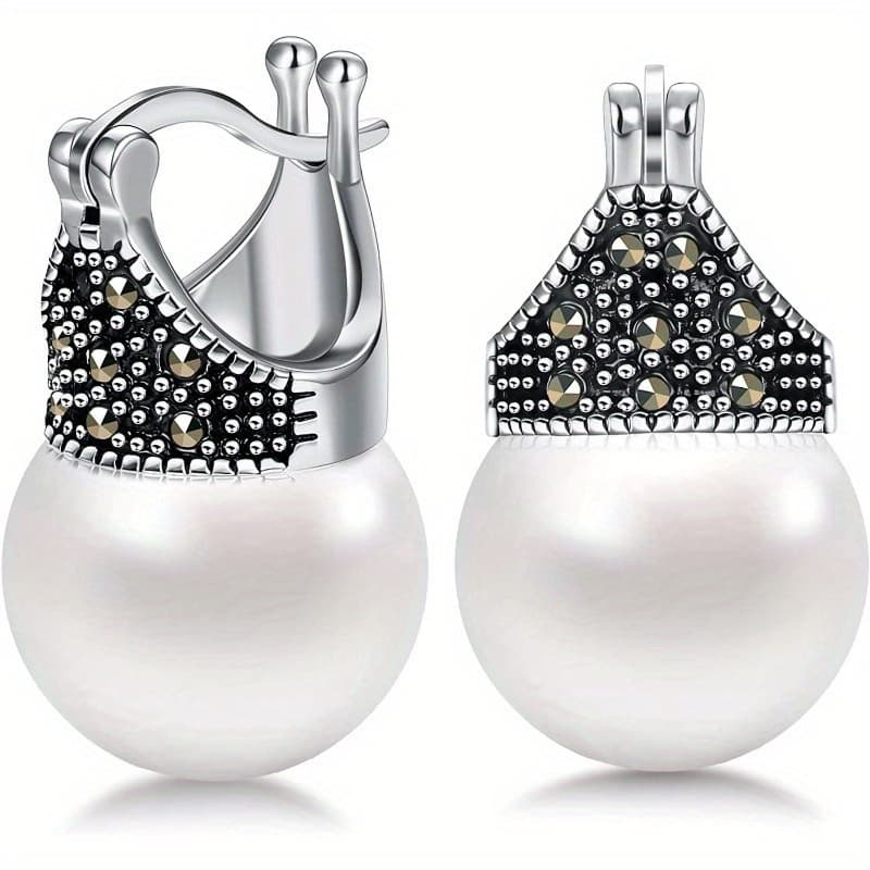 TEMU 925 Sterling Silver Drop Earrings For Women, -pave Earrings - Elegant Dangle Studs For All , Daily & Vacation Wear, Japan & South Korea , Ideal Valentine's Day Gift