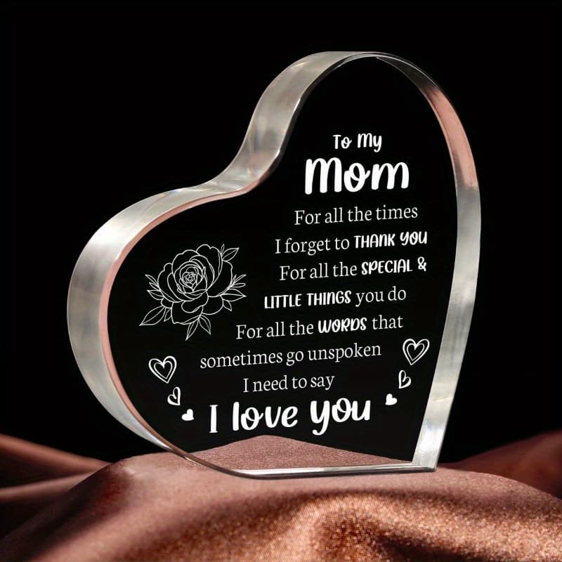 TEMU Gifts For Mom: Day Gifts, Mom Birthday Gifts - Acrylic Keepsake - "i Love You Mom" Gifts From Son Or Daughter - Best Valentine's Day And Christmas Gift Ideas For Mom.
