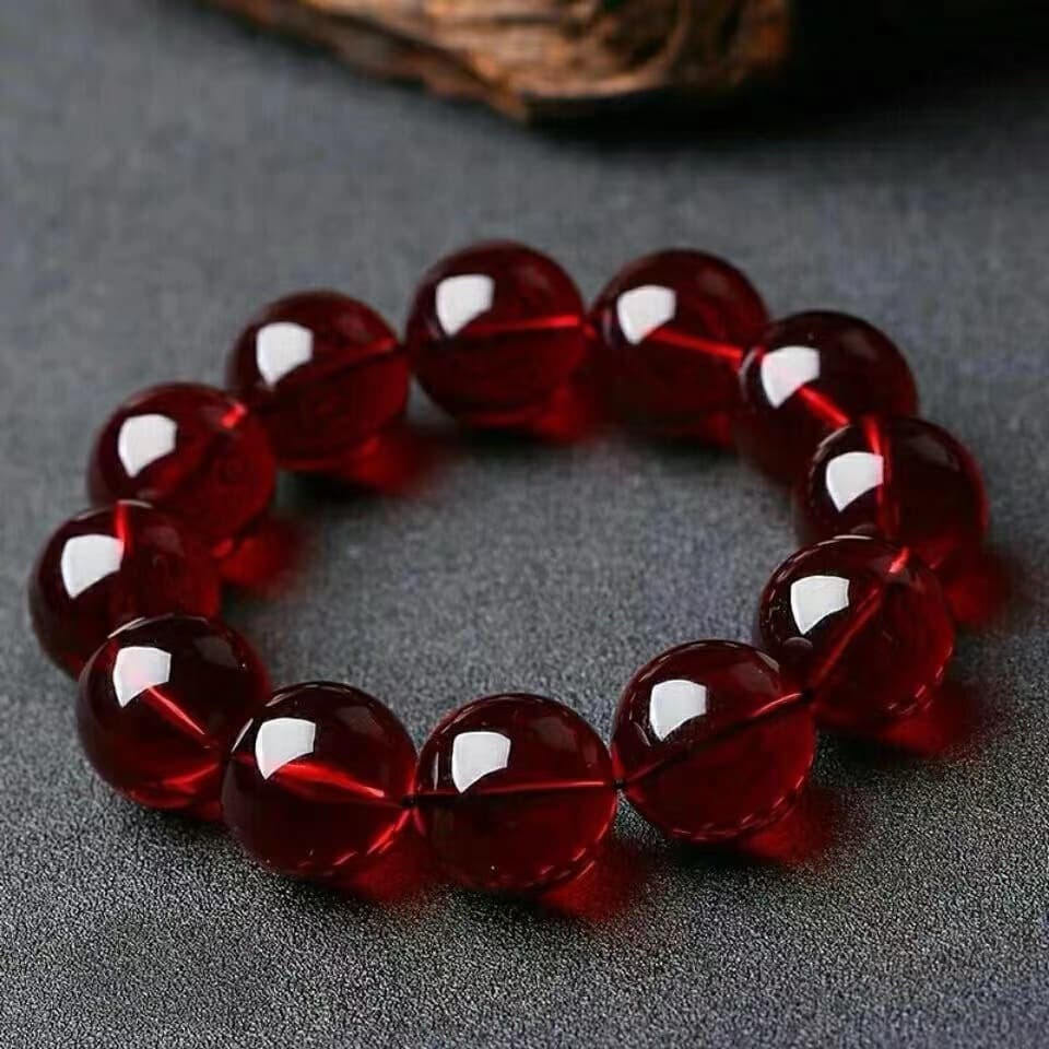 TEMU 1pc 10mm-0.39in Blood Amber Bracelet, Fashionable Easy Jewelry, Temperament , Holiday Gifts, Elegant And Versatile Jewelry