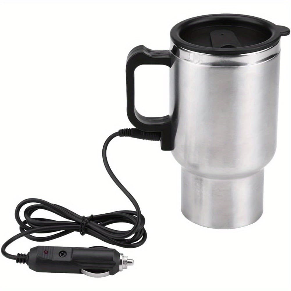 TEMU Electric Tea Kettle, Car Electric Kettle, 12v 450ml Stainless Steel Electric In-car Travel Heating Cup, Auto Shut Off Travel Kettle Car Water Heater For Hot Water Tea Coffee Making