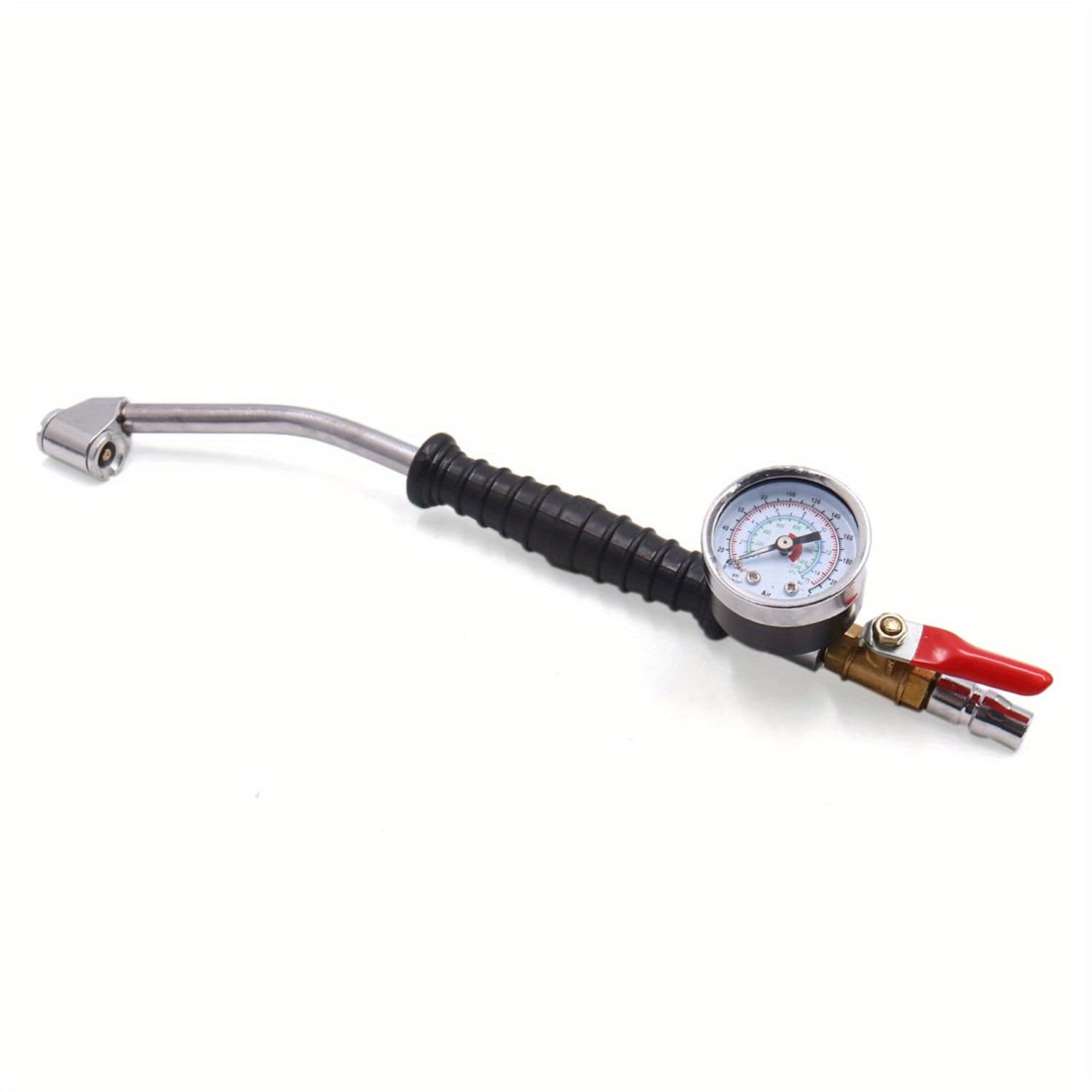TEMU X Autohaux 0-220 Psi Quick Connector Bent Head Tire Air Inflator Pressure Gauge For Truck, Without Battery