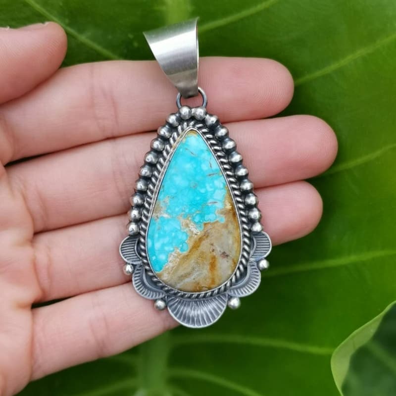 TEMU A Vintage And Turquoise Men' Pendant With A Random Main Stone Pattern Is Anniversaries, Birthdays, Christmas Gifts, Parties, And Evening Parties
