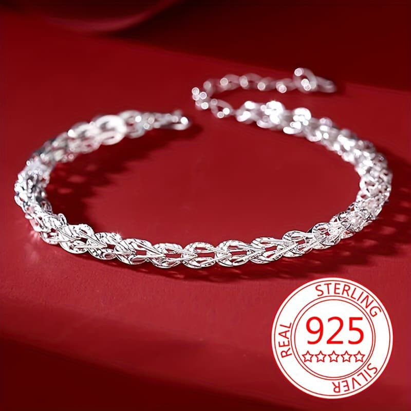 TEMU 925 Sterling Silver Phoenix Tail Bracelet, Bohemian Minimalist Style, Suitable For And Parties, 1pc