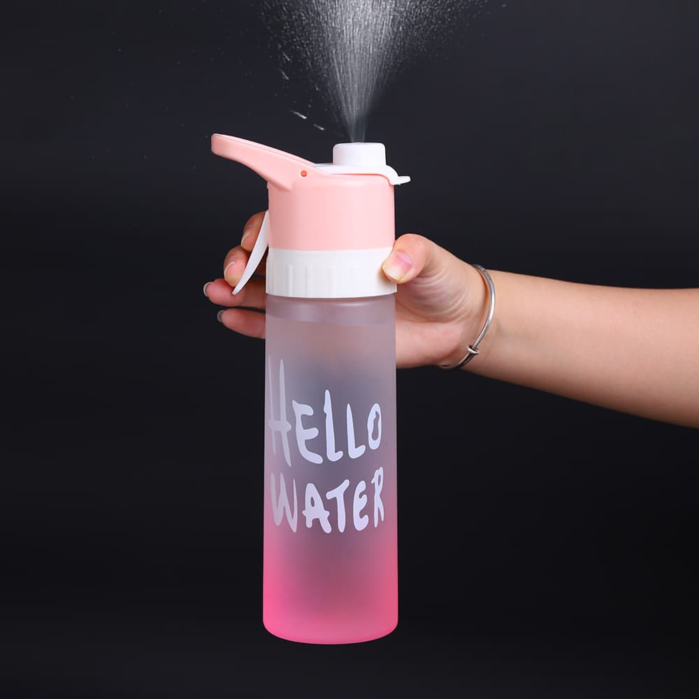 TEMU 1pc 650ml/ 21.98oz Bpa-free Gradient Colors Straight Plastic Water Cup Handle Spray Mouth Transparent Bottle Suitable For Outdoor, Sport, Travel