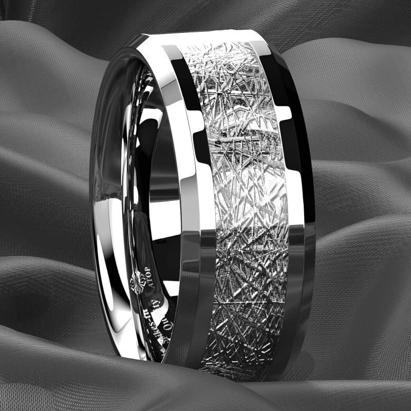 TEMU 1pc Stylish Carbide Ring - Durable, Scratch-resistant, Hypoallergenic Wedding For Men - Fashionable, Romantic Engagement Jewelry, Perfect Gift For Father, Friend