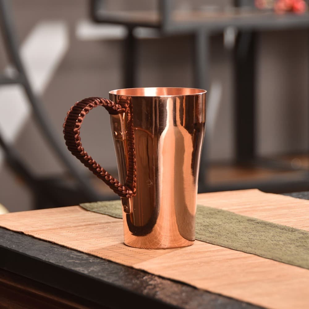 TEMU Copper Coffee Mug 400ml Water Mug Copper Tea Cup Multifunction Teaware Handmade Copper Water Cup For Milk Beverage Wedding