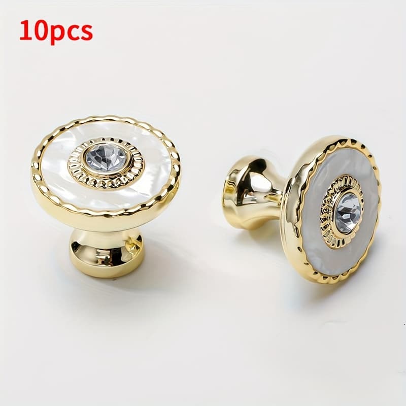 TEMU 10pcs Crystal Cabinet Knobs With Polished Metal - Bar Style Pulls For Cabinets With Included - Usage For Home And Office