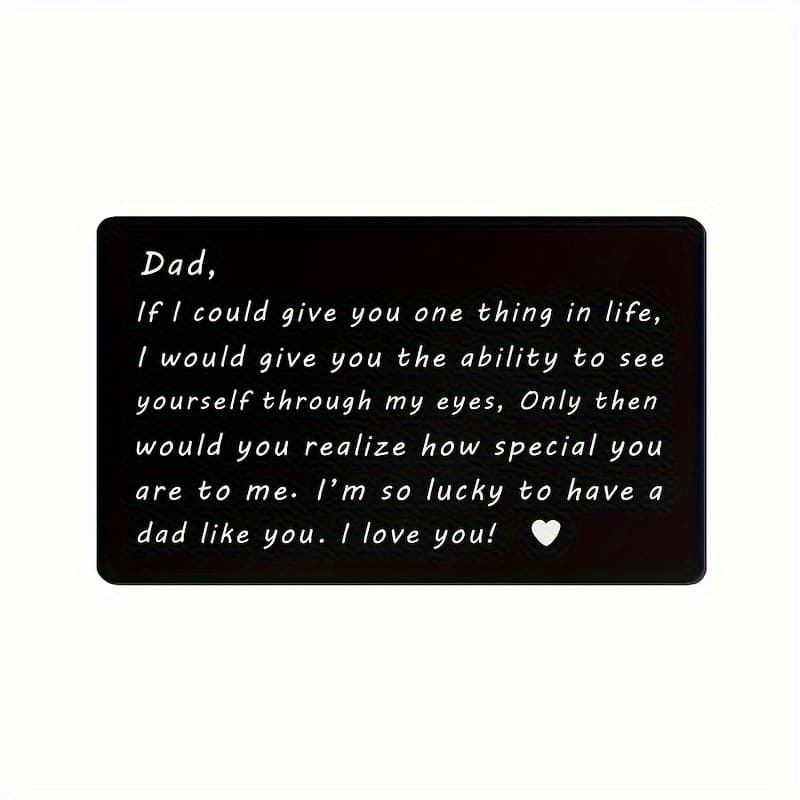 TEMU 3pcs "for " Engraved Metal Card Wallet Insert, Daughter Or Son Gift For Dad, Father's Day Gift, Small Business Supplies, Thank You Card, Birthday Gift, Card, Unusual Item, Gift Card