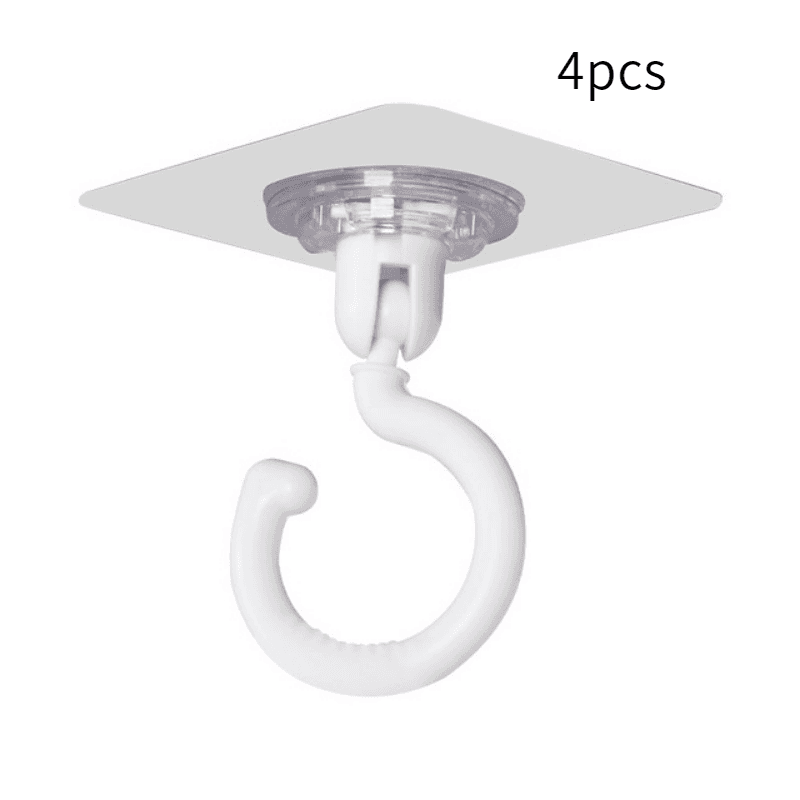 TEMU 4pcs, 360 Degree Rotatable Self-adhesive Ceiling Wall Hook, For Dome Bed Canopy Net Net