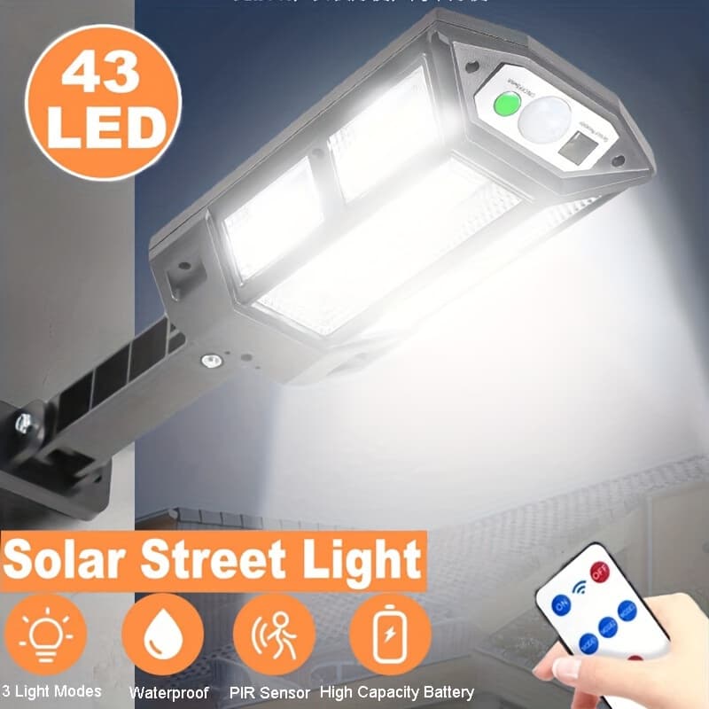TEMU 43 Led Solar Motion Sensor Lights -3 Mode - Durable And (2000lm), Suitable For Outdoor Walls, Courtyards, Gardens, , Front Doors - High-quality And Weatherproof