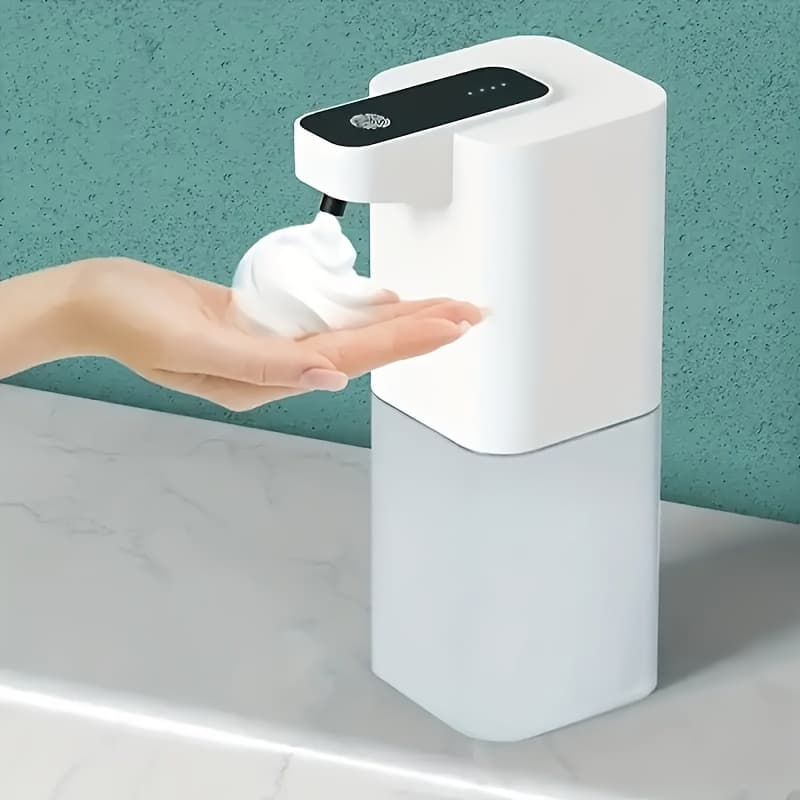 TEMU 400ml/ 14oz Automatic Soap Dispenser, Touchless Sensor Foaming, Usb Rechargeable Hand Free Automatic Foam Liquid Soap Dispenser For
