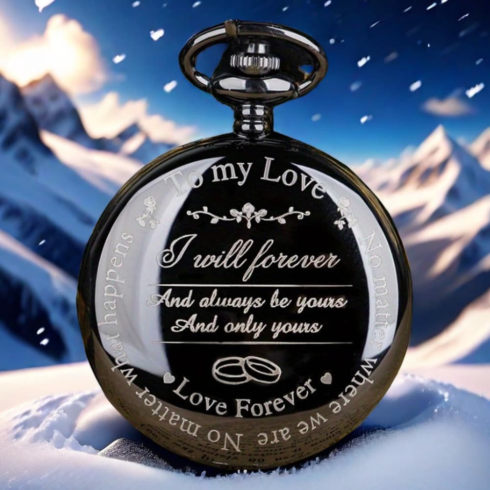 TEMU To My Love Quartz Pocket Watch Necklace Chain Fob Watch For Mens Womens Lover Best Gifts Husband Son Souvenir Suitable For Men And Women.