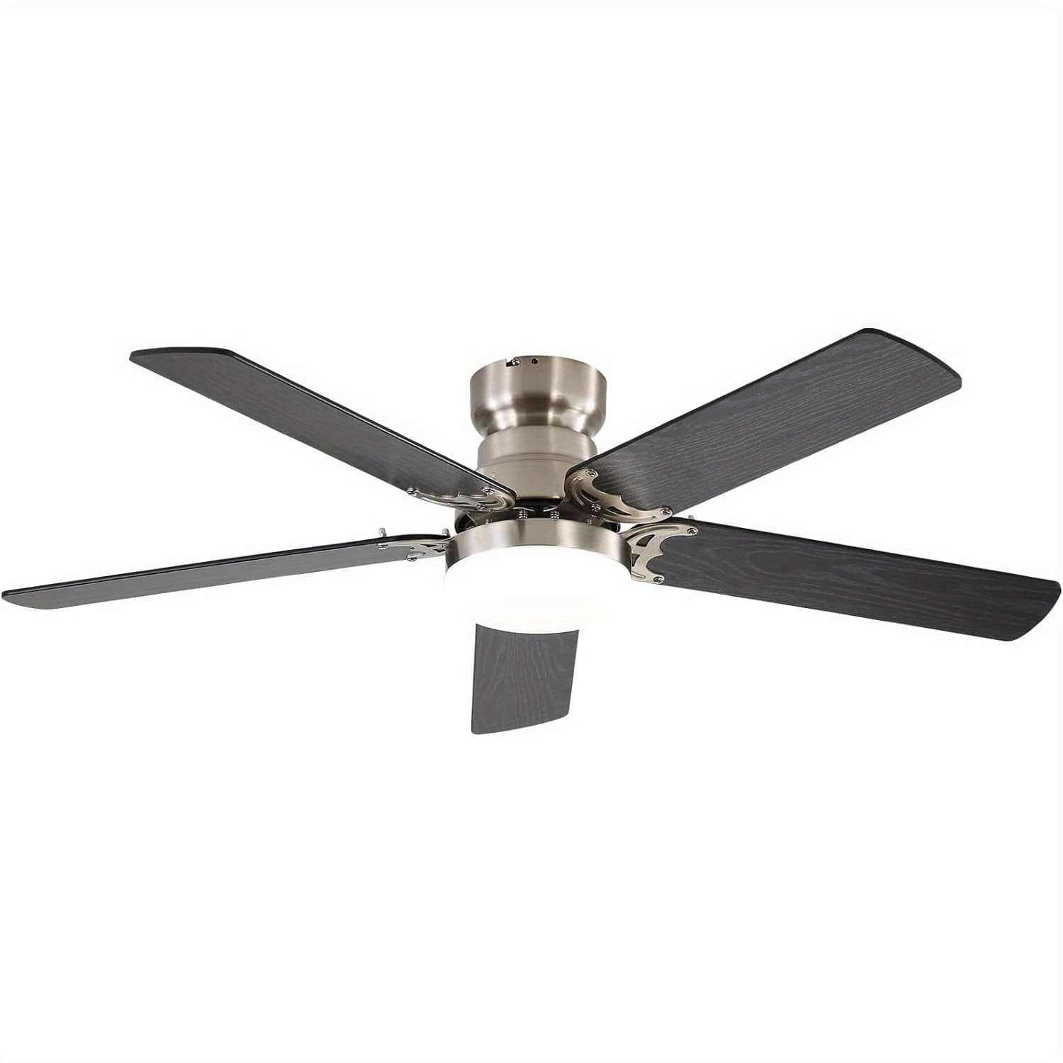 TEMU 42 Inch Low Profile Ceiling Fan With Lights 2 Downrods And 5 Two-color , Ceiling Fan With Light, Room Decor For Scenes, Ceiling Fan With Remote