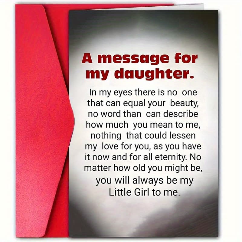TEMU 4pcs Daughter' Birthday Card With Envelope - Elegant Daughter-themed Greeting Cards Suitable For,, From Parents - 4.72"x7.09" Card Size For & Wishes