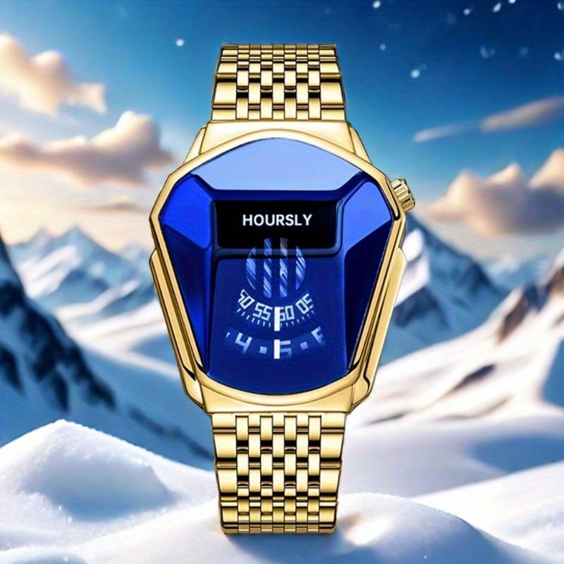 TEMU Stylish Men's Wristwatch Made Of Stainless Steel Featuring Advanced Quartz Technology
