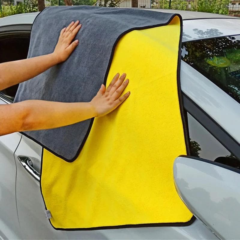 TEMU 1pc, 60x160cm Big Size Towel For Car Body Cleaning Soft Drying Cloth Double Layer Clean Rags Microfiber Washing Towels
