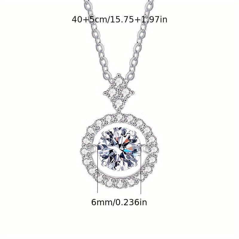 TEMU 0.8ct Moissanite S925 Sterling Silver Pendant Necklace For Women, Solitaire Moissanite Beating Heart Pendant Necklace, Christmas New Year Gifts With Jewelry Gift Box 3.2g/ 0.11oz