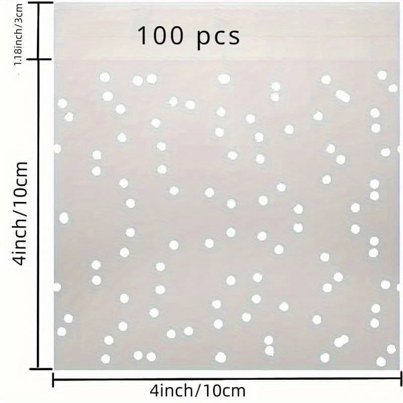 TEMU 100pcs Reusable & Resealable Clear Cellophane Bags - Durable Opp Plastic For Candy, Biscuits, Bakery, Party Favors & Small Business Packaging