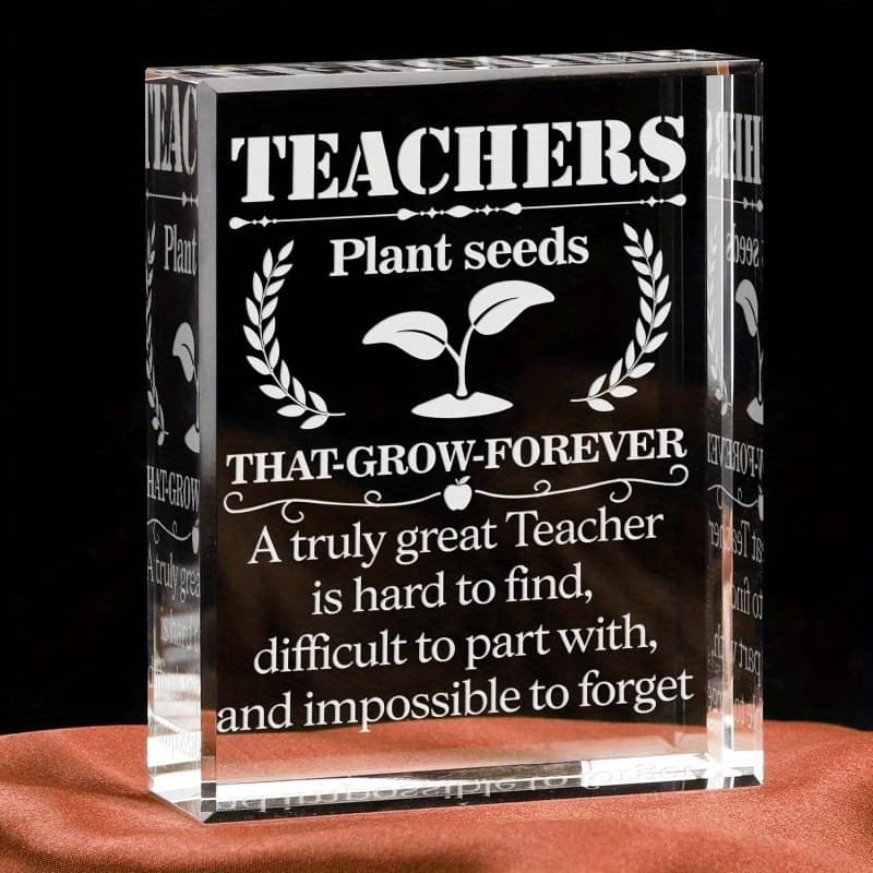 TEMU Gifts For Teacher, Engraved Crystal Plaque Appreciation Gifts For Teacher, Thank You Gifts For Best Teacher, Thank You Teacher Gifts For Women/ Men Crystal Appreciation Plaque