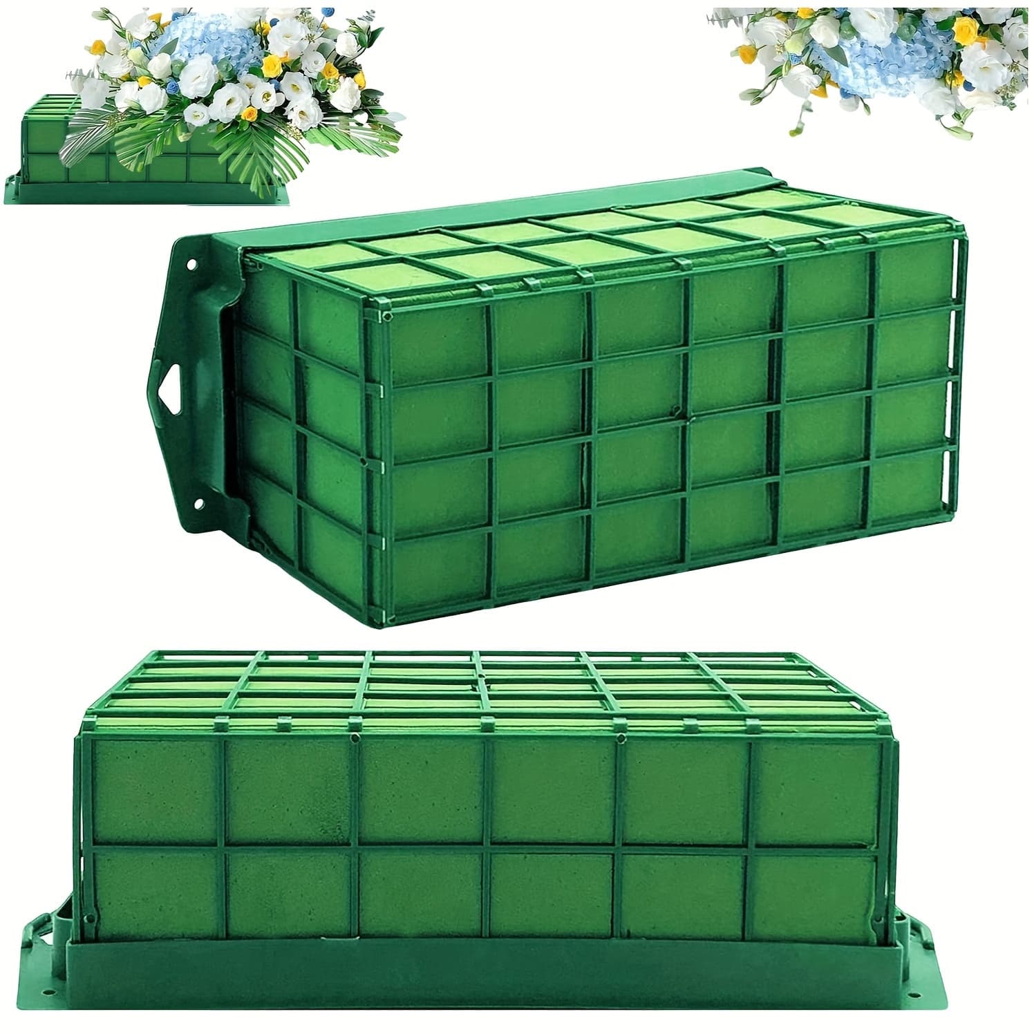 TEMU 2pcs Blocks With Cage, Diy Flower Arrangement Clay Bricks For Florists, Flower Bouquet Supplies