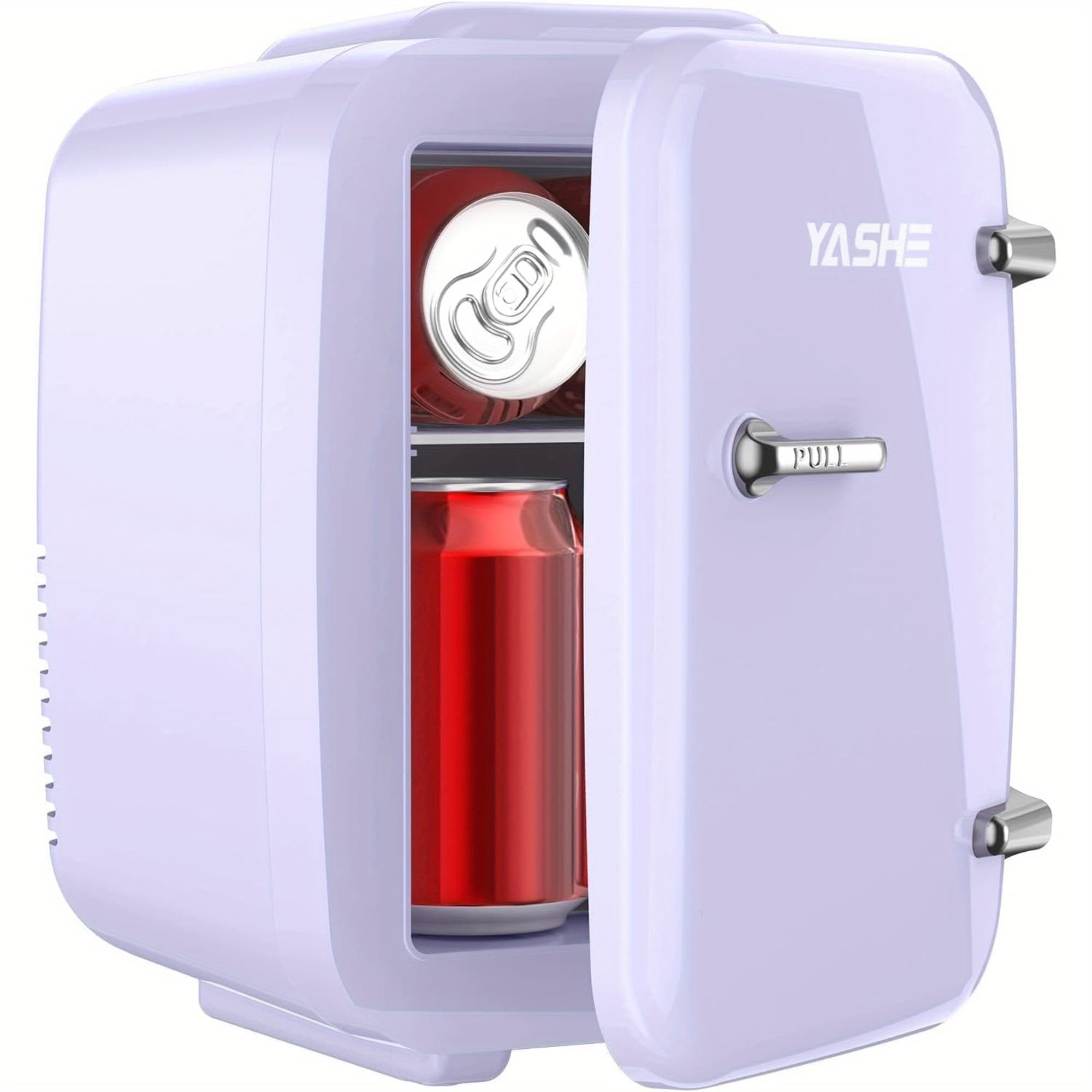 TEMU Yashe Mini Fridge, 4 Liter/ 6 Cans Small Refrigerator For Bedroom, 110v Ac/ 12v Thermoelectric Cooler And Warmer For Drink Office Dorm Car