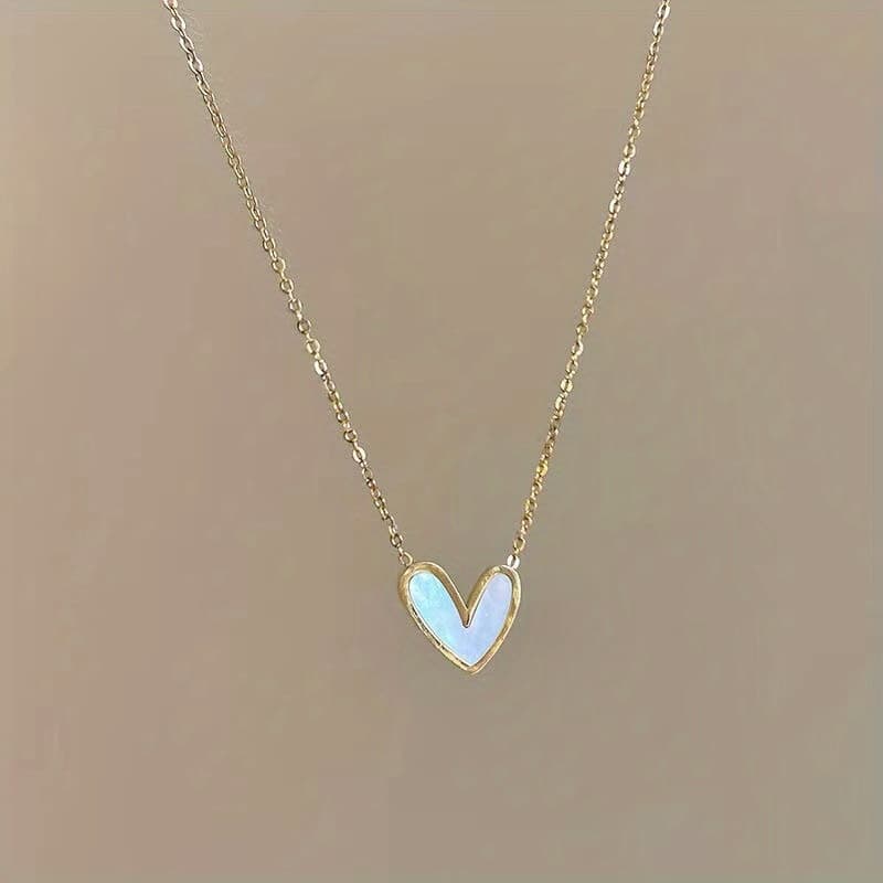 TEMU Heart Necklace Female Luxury Clavicle Chain Personality Design Simple Necklace