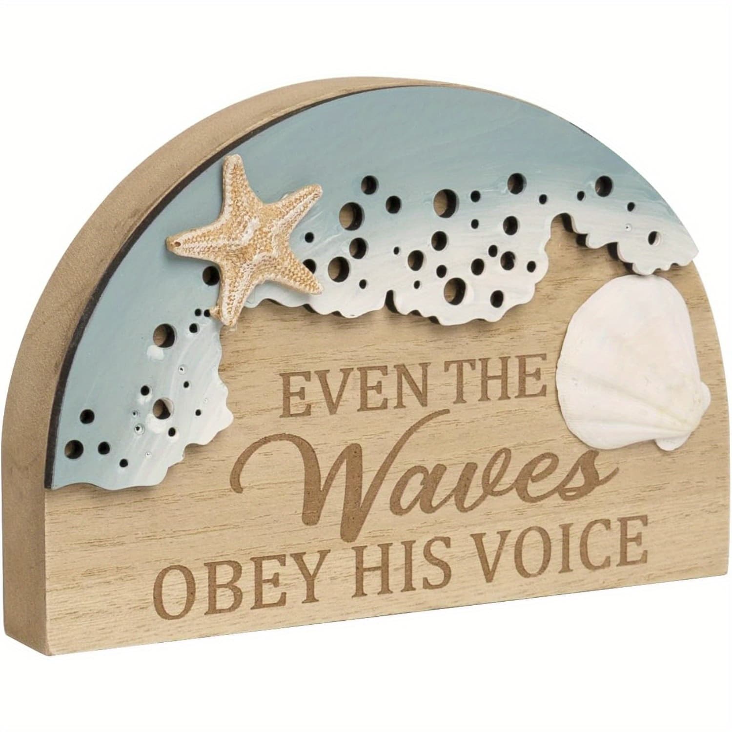 TEMU Coastal Wall Decor, Beach Bathroom Wall Art, Wooden Beachy Ocean Nautical Room 3d Starfish Shells Waves Decorations