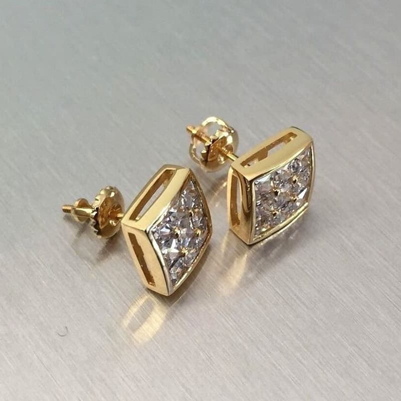 TEMU 1 Pair Of Simple Square Stud Earrings Light Niche Design To Feel The Earrings Of Celebrity Style Earrings