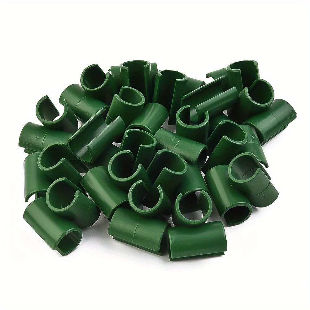 TEMU 50pcs Of Plant Support Trellis Connectors - Adjustable Fixed Cross Clip Stake Clips Designed For Grafting, Garden Frame Rod Connections, And Stable Plant Growth - In 11mm/16mm Diameter, Reusable