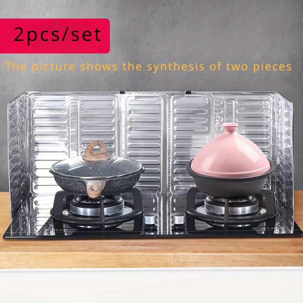 TEMU 2pcs Oil Splatter Guards, Kitchen Gas Stove Heat Insulation Accessories, Stovetop Cooking Aluminum Foil Heat Shield, Suitable For Kitchen Stovetop Cooking