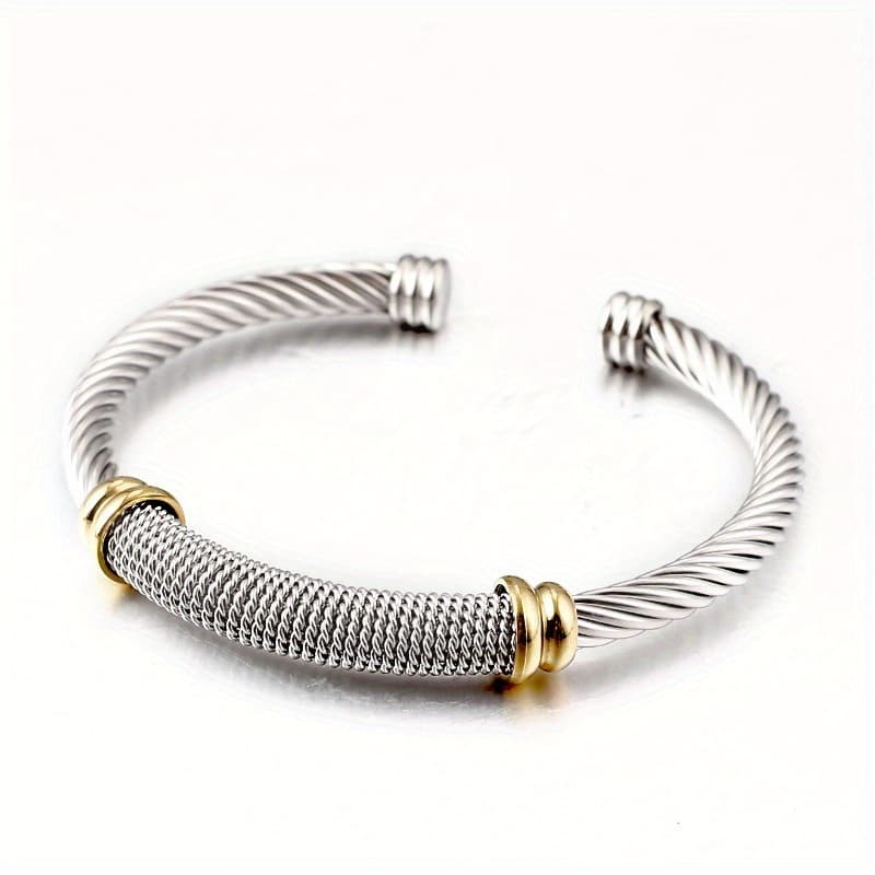 TEMU Open Bracelet - C-adjustable, Unisex, Durable Cord For Casual Attire
