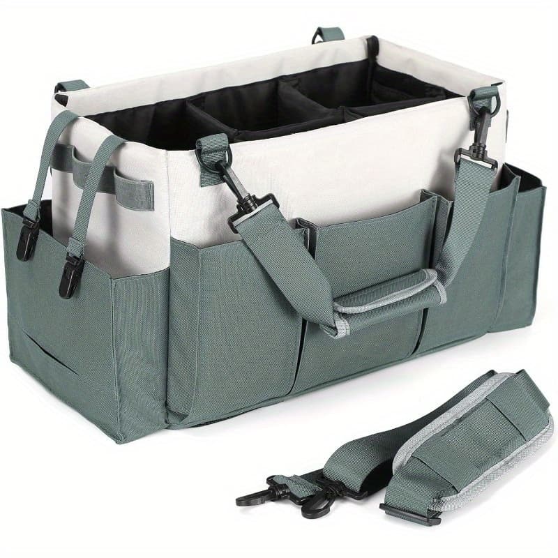 TEMU Large Cleaning Caddy Organizer With Handle, Wearable Cleaning For Cleaning Supplies, Cleaning Tote With Shoulder And Waist Straps, Under Sink Organizer Tool Bag With Multiple Compartments