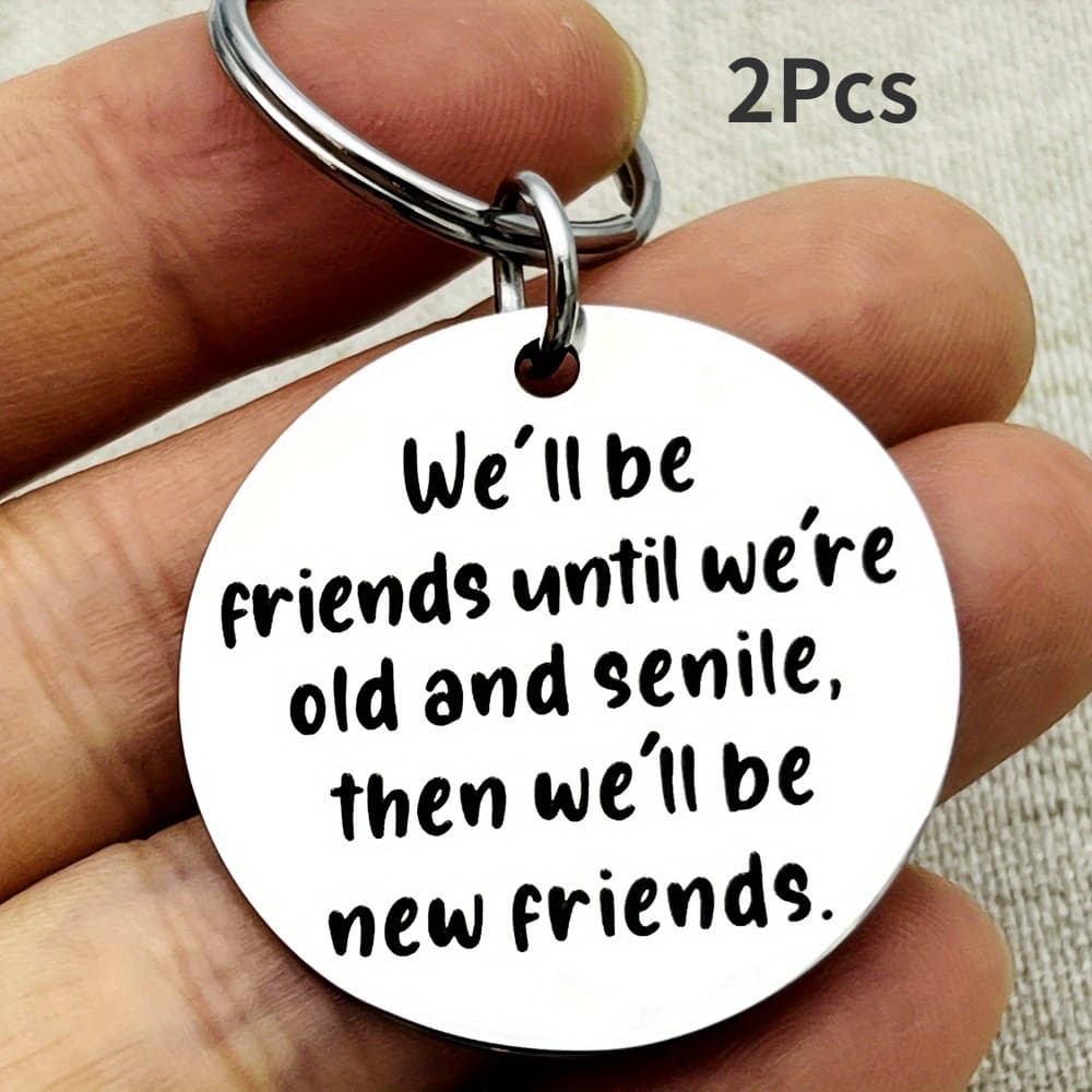 TEMU Set Of 2 Circular Metal Keychains, Ideal Gifts For Birthdays, Christmas, And Graduations For Men And Women