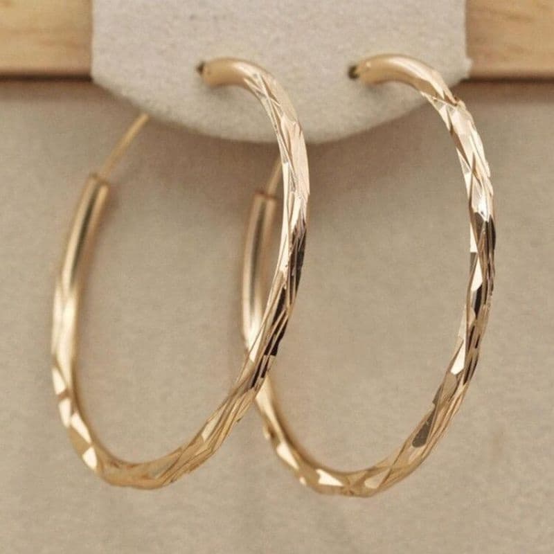 TEMU Stunning Copper Circle Hoop Earrings - Round Shape, Daily Casual Wear, Stylish Hypoallergenic Design, Durable And Versatile Accessories For Any Occasion