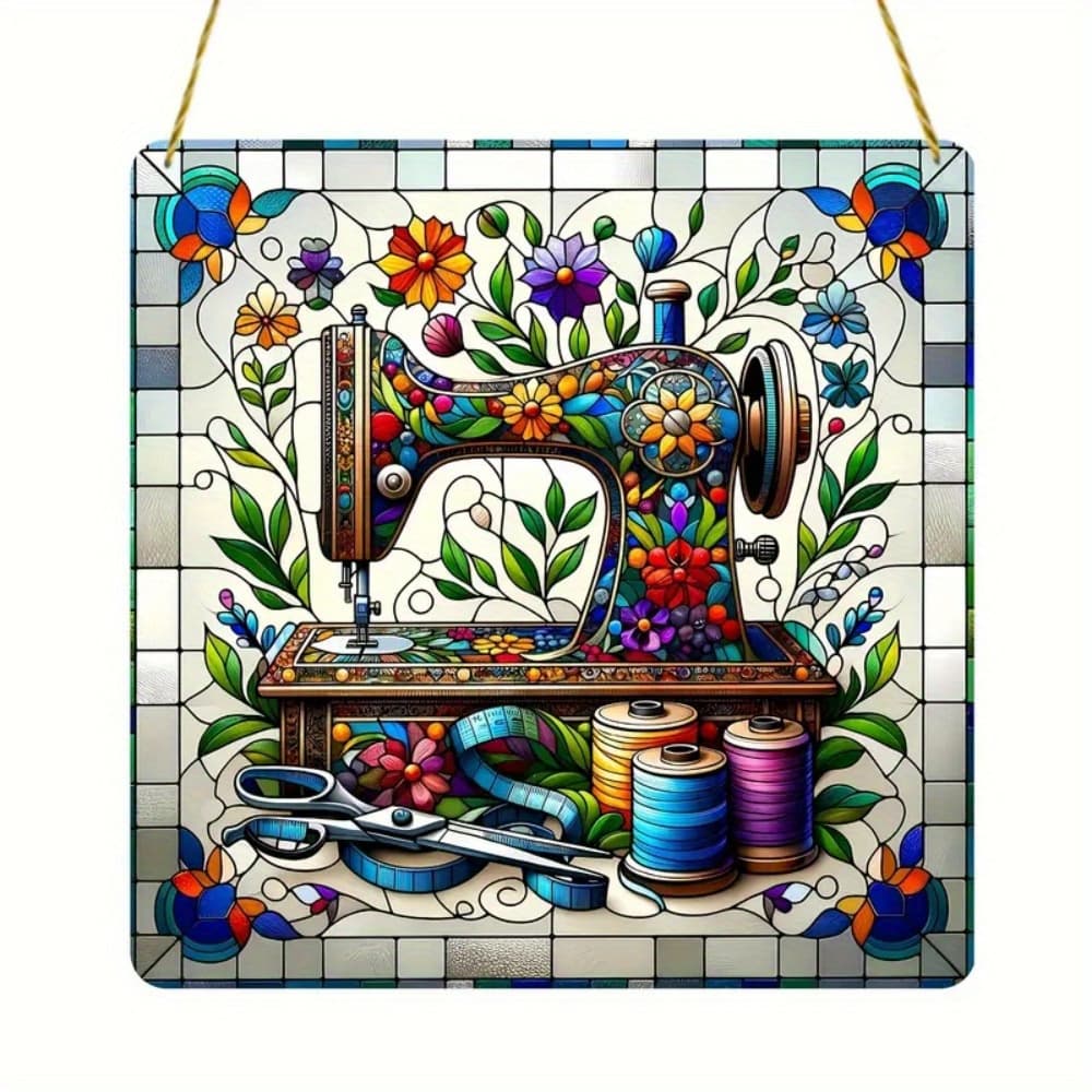 TEMU 1pc Retro Sewing Machine Sun - Window Hanging, Tailoring Studio And Living Room Decoration, Ideal Gift For And Grandparents