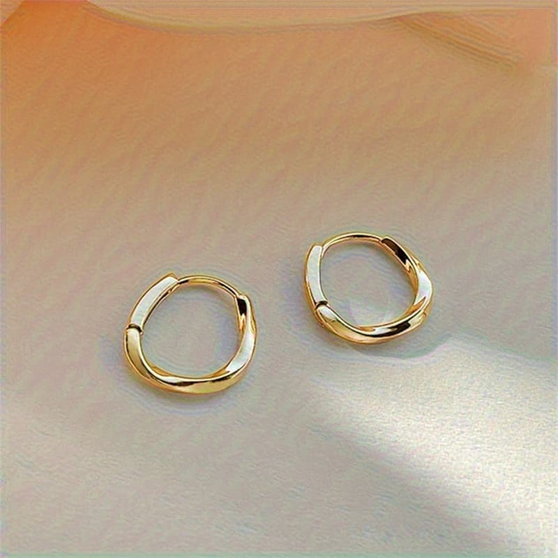 TEMU Mobius Shape Hoop Earrings - Minimalist Jewelry, Elegant Ring Shaped Gifts For Wom