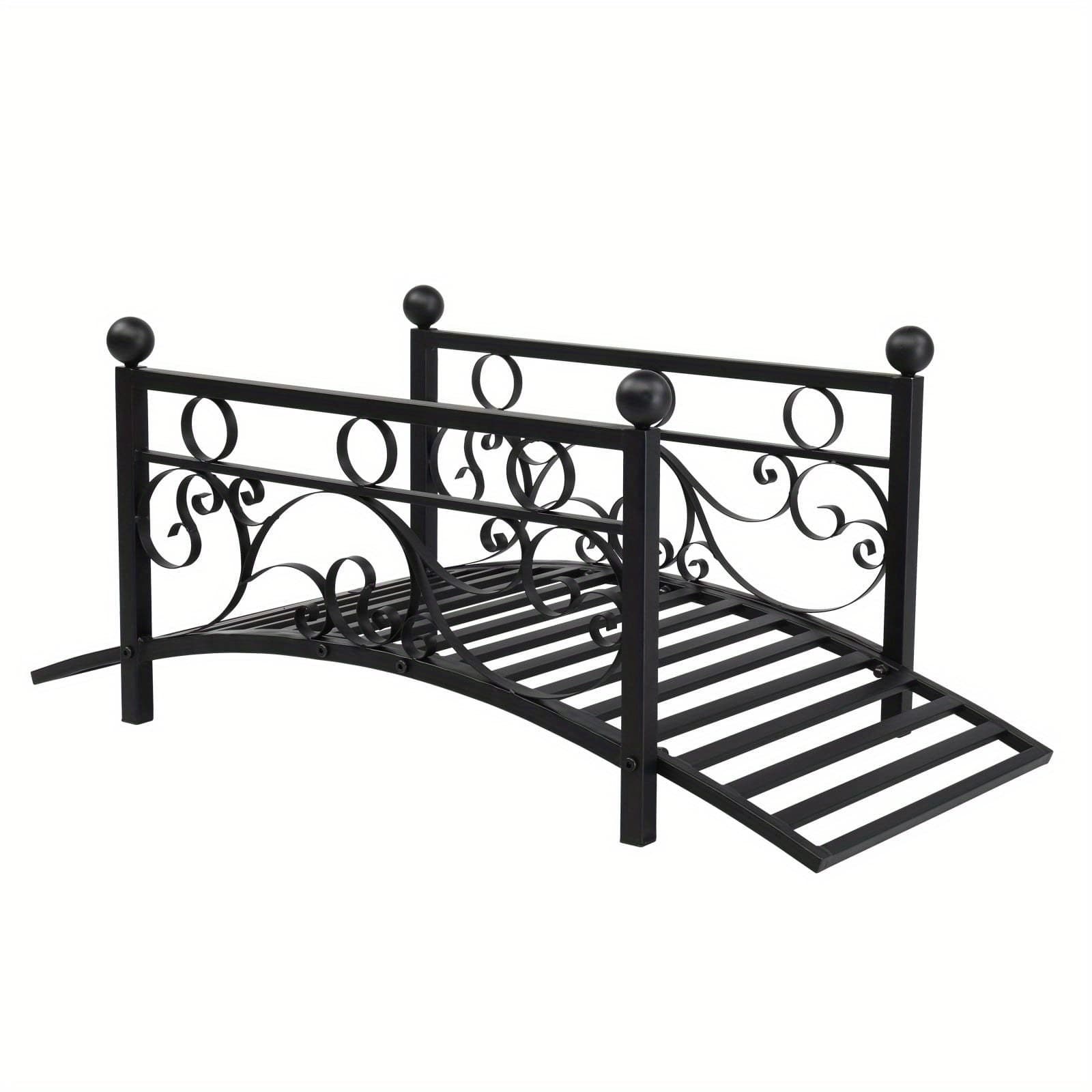 TEMU 3.3' Metal Decorative Arch Walkway W/ , Black