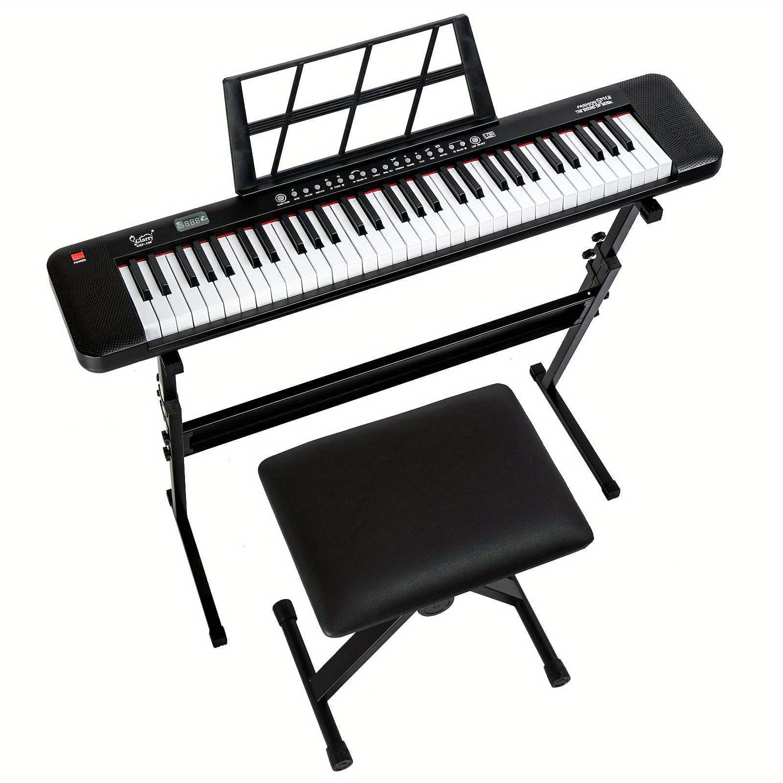 TEMU Beginner 61 Keys Keyboard Piano With Stand, Bench, Headphones, Microphone