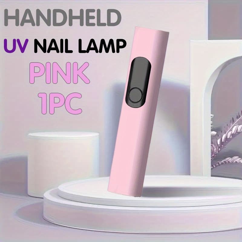 TEMU 1pc Usb Rechargeable Led Nail Lamp | Handheld Mini, 10/30/60s Digital Timer, Quick, Travel/home, Nail Polish Dryer, Made Of Abs Material