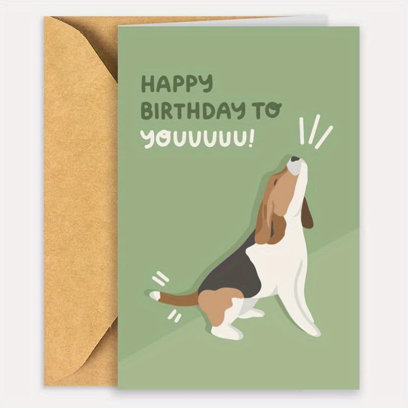 TEMU Dog Birthday Card Christmas Thanksgiving Gift 1pc, Dog Happy Birthday , Greeting Card, Beagle Birthday Card, Funny Birthday Card, Dog Mom Birthday, Birthday Card, Christmas Thanksgiving Gift